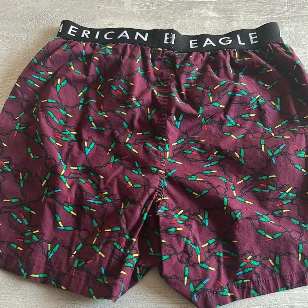 American Eagle Men’s Elastic Waist Plaid Cotton‎ Boxer Shorts Size Small 29-31